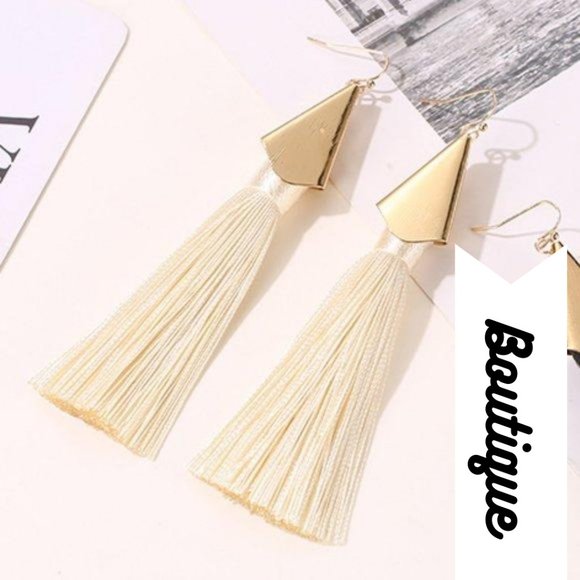 Boutique Jewelry - $5 BLOWOUT!  Off-white Tassel Earrings